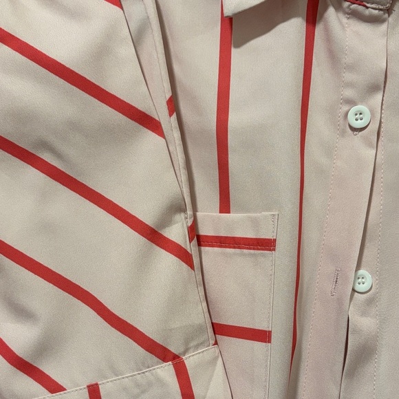 Pink Striped Women's Top and Shorts - Picture 4 of 4